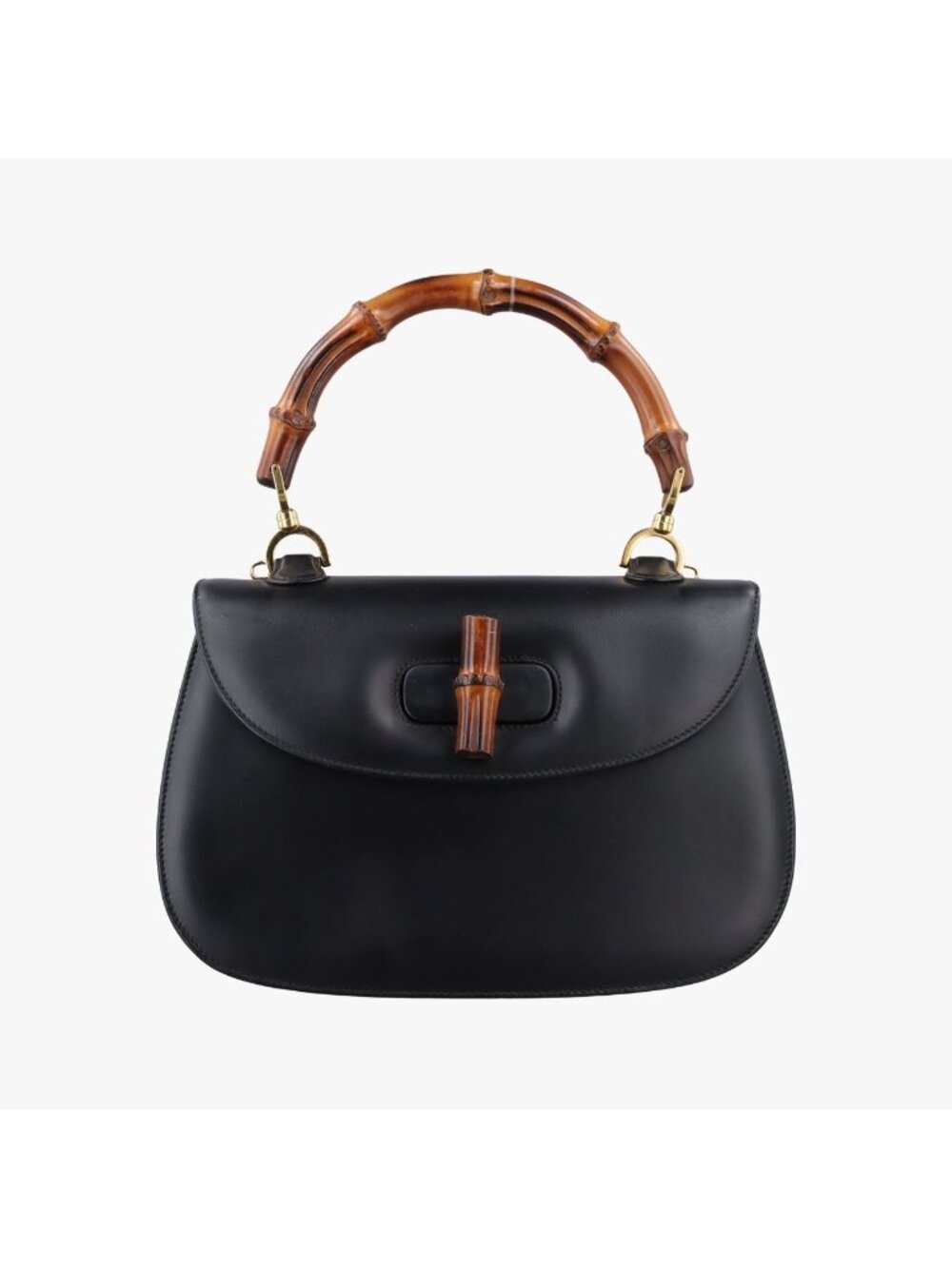 Gucci Bamboo Black Leather Handbag